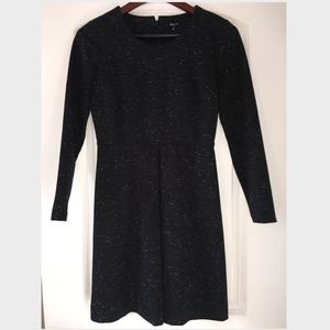 Madewell skater dress, long-sleeved (black-gray)